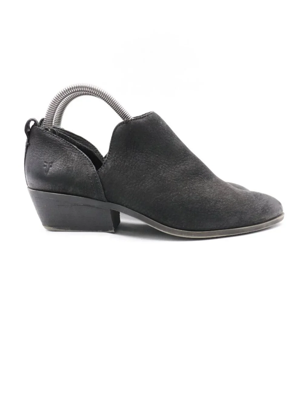 Frye Rowen Black Leather Women's Size 7.5 M Slip On Cut Out Ankle Boots